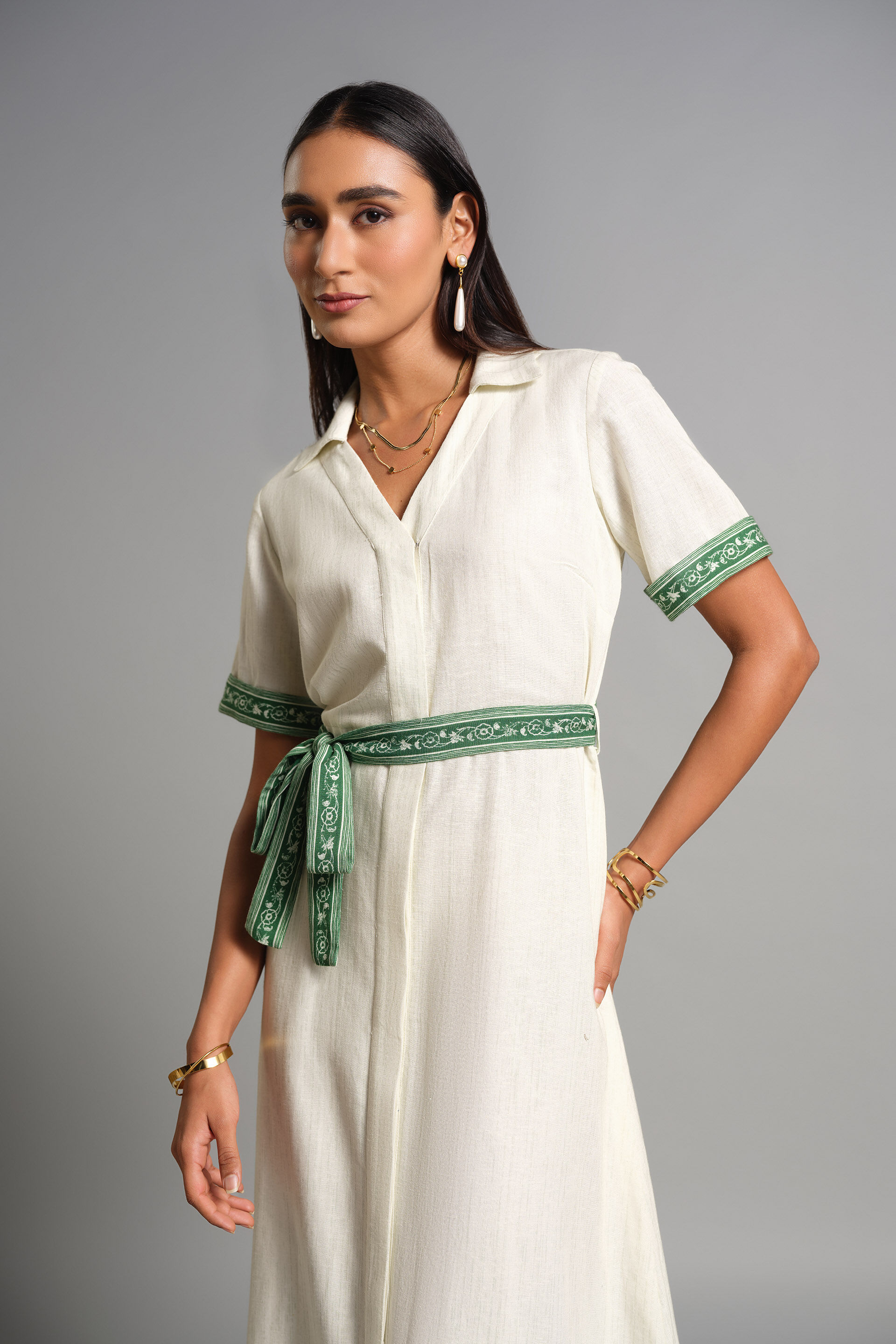 Roselyne Dress, Cream, image 3